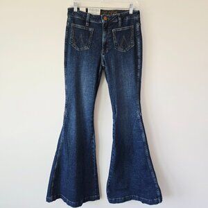 Wrangler Retro Flare Jeans High Rise Y2K 28 Dark Blue NWT